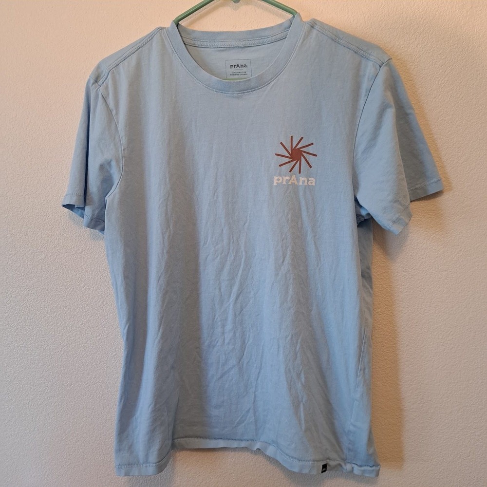 prAna Men’s Light Blue Logo Short Sleeve T-Shirt